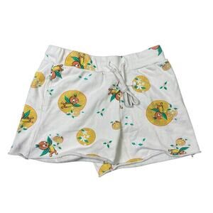 Disney Orange Bird Lounge Shorts Women's Size‎ S Citrus Print Casual Loungewear